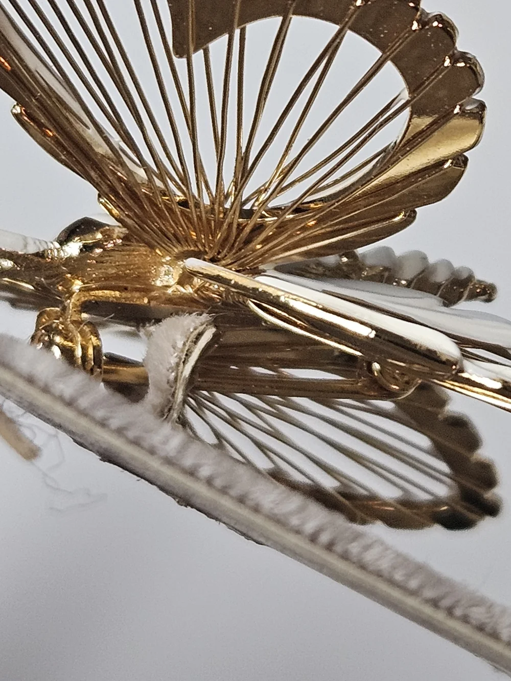 Monet White and Gold Butterfly Brooch